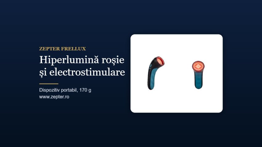 Zepter Frellux: dispozitiv portabil cu hiperlumină roșie și electrostimulare