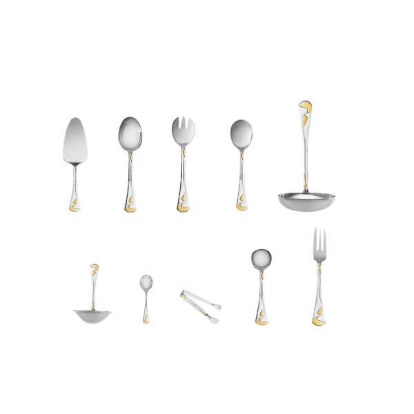 Set de servire Zepter Kimono cu decor placat cu aur, 12 piese