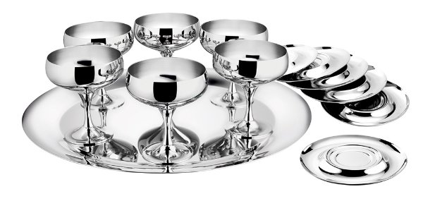 Set Zepter Baron pentru șampanie din inox, 13 piese