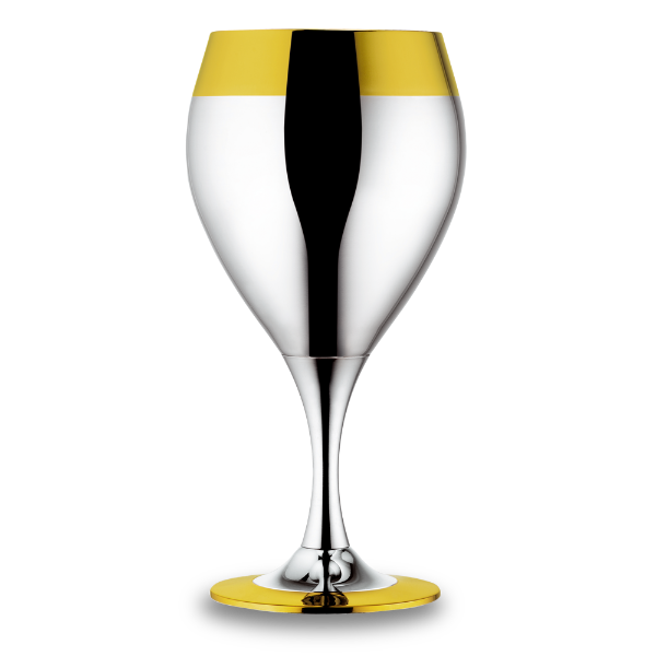 Set 6 pahare de apă Zepter Prince din inox cu decor placat cu aur