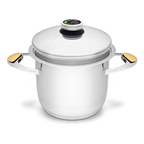Oală Zepter Masterpiece 5 l, Ø 20 cm, din inox, pentru gătit fără apă și grăsime