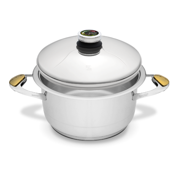 Oală Zepter Masterpiece 5,5 l, Ø 24 cm, din inox, pentru gătit fără apă și grăsime