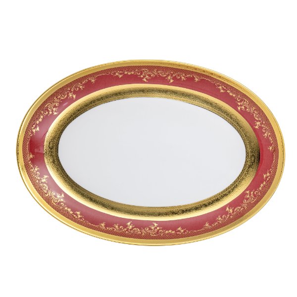 Platou oval Zepter Royal Gold Bordeaux 35 cm, porțelan bone china