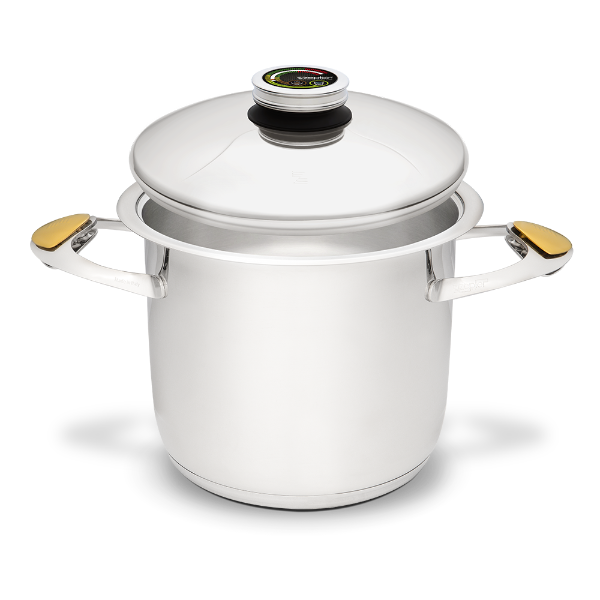 Oală Zepter Masterpiece 9 l, Ø 24 cm, din inox, pentru gătit fără apă și grăsime