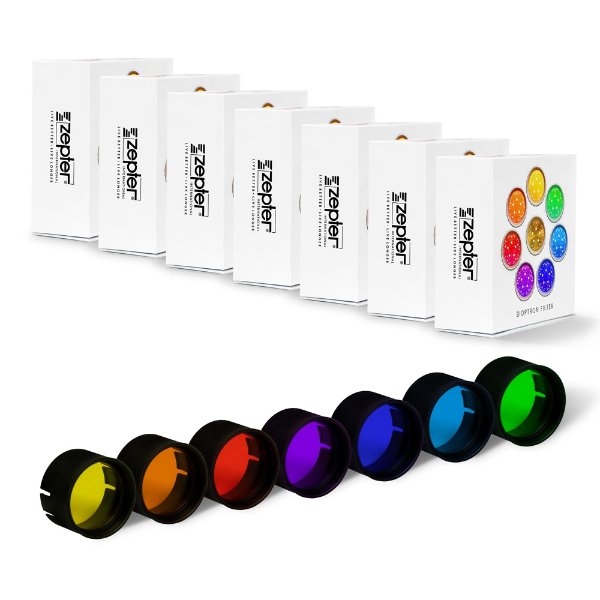 Set de filtre color Zepter pentru BIOPTRON MedAll, 7 culori, Ø 5 cm