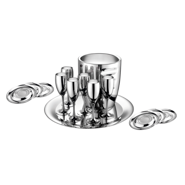 Set Zepter La Perle pentru șampanie din inox, 14 piese